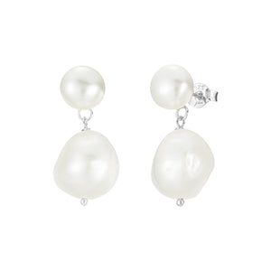 **PRE-ORDER NOVEMBER** Eddison Pearl Earrings - Silver - JT Luxe