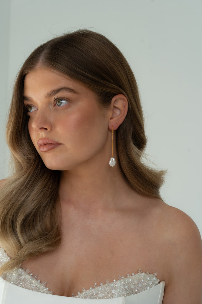 Noir Pearl Drop Earrings