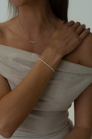 Stevie Pearl Bracelet - Silver