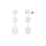 Huntleigh Pearl Earrings - Silver - JT Luxe