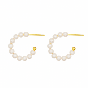 Della Pearl Hoop Earrings