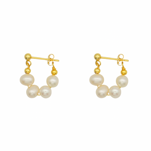 Revie Pearl Hoop Earrings